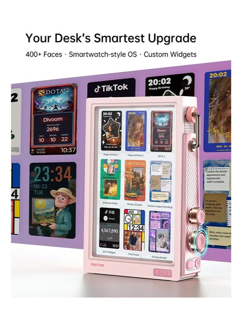 Divoom Times Frame-10.1" Digital Picture Frame Transparent IPS Smart Linux OS with RGBLED Rotary Knob WiFi 64GB 400+Clock Faces Widget 50+API Feeds Gift Mode Pixel Art Community Personalized Display - Image 3